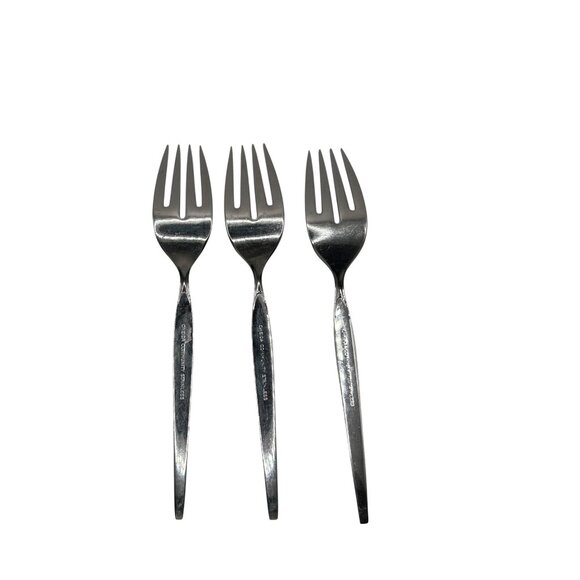 Oneida Satinique Stainless Steel Salad Forks Set Of 3 Discontinued Betty Crocker - Picture 3 of 5